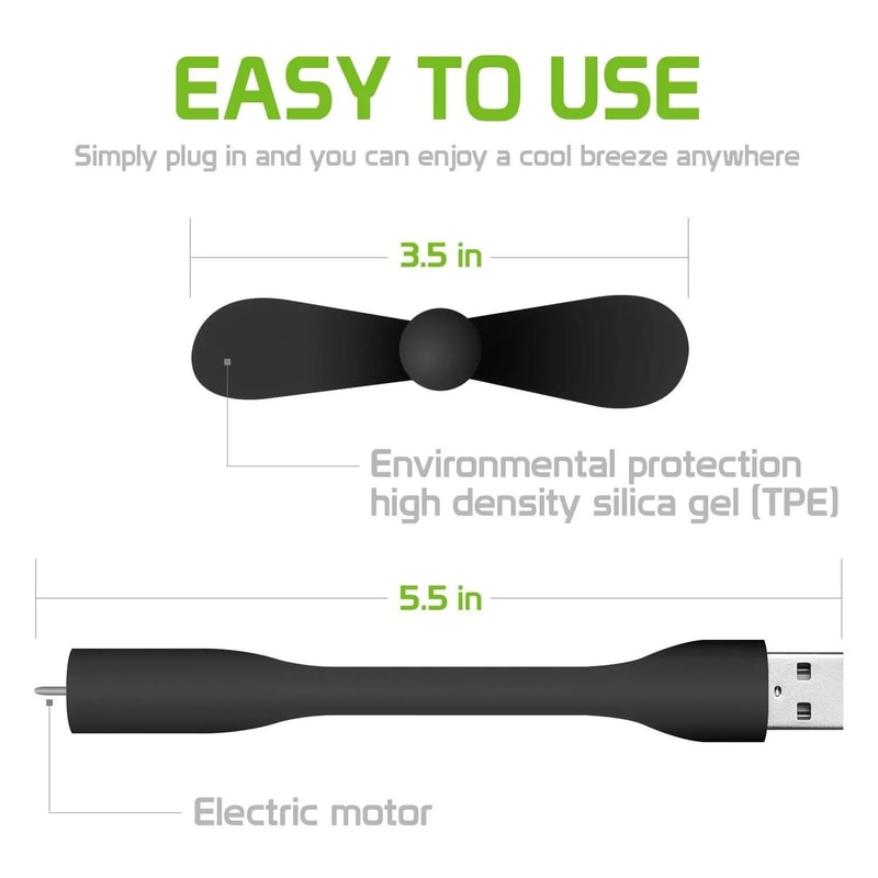 Mini USB Flexible Fan For Power Bank Laptop And PC 1