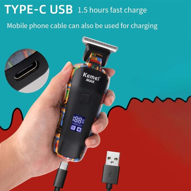 Professional Hair Trimmer And Electric Beard Clipper With 6 Guide Combs 4