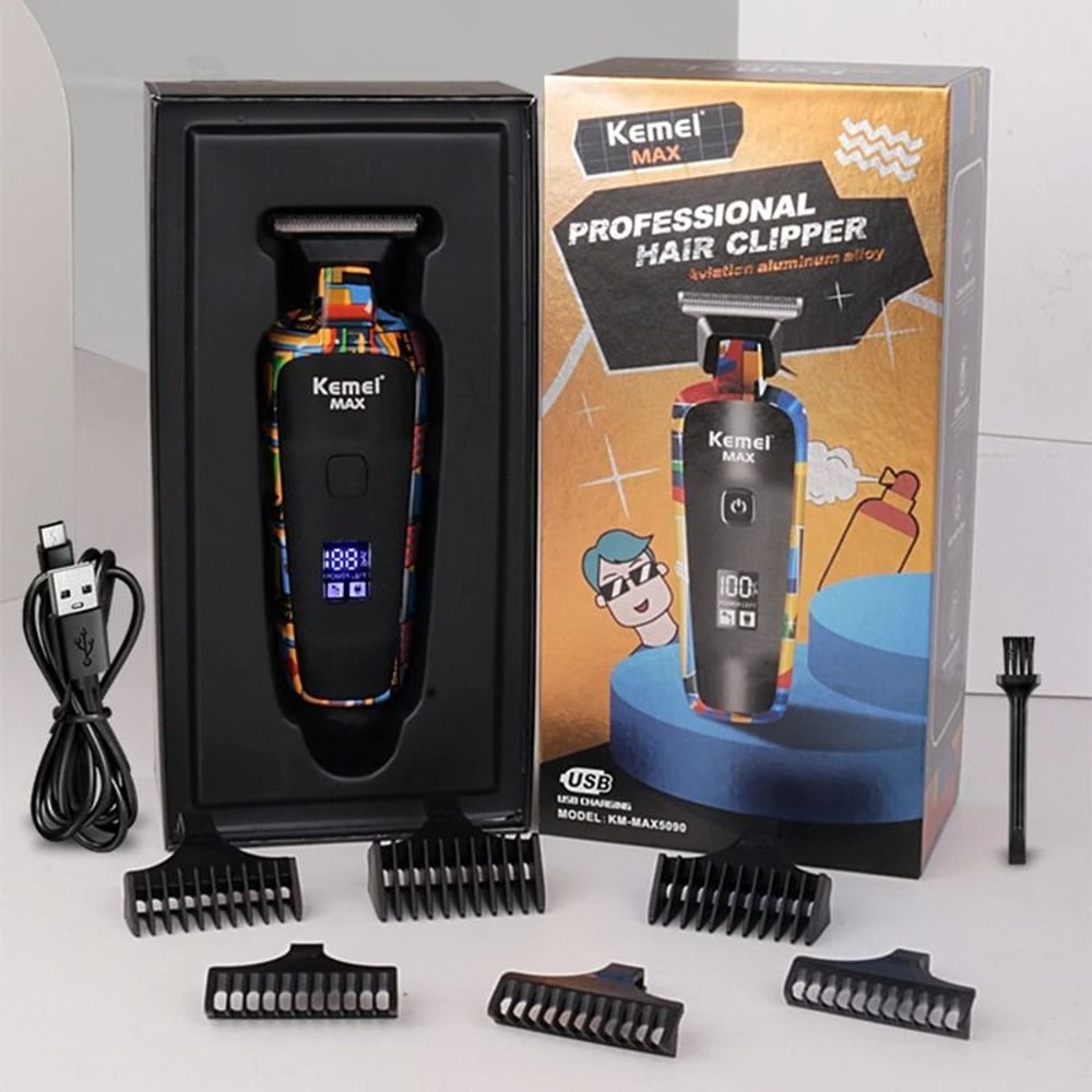 Professional Hair Trimmer And Electric Beard Clipper With 6 Guide Combs 7