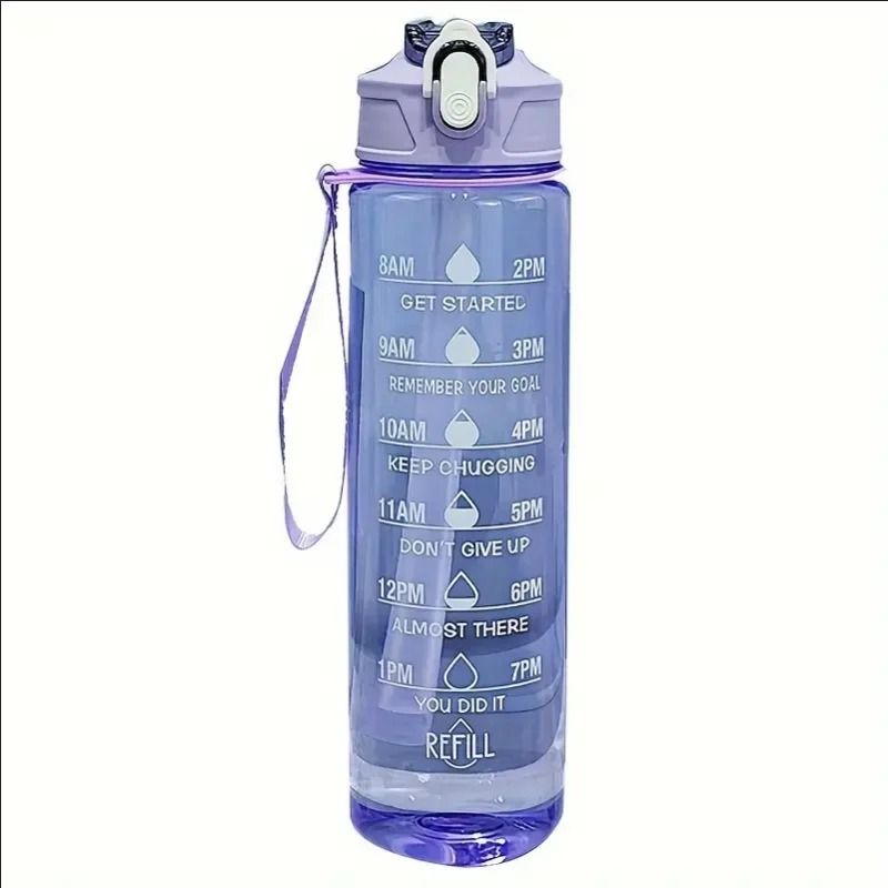 800ml Sports Water Bottle LeakProof Motivational Drinking Cup With Time Marker 9