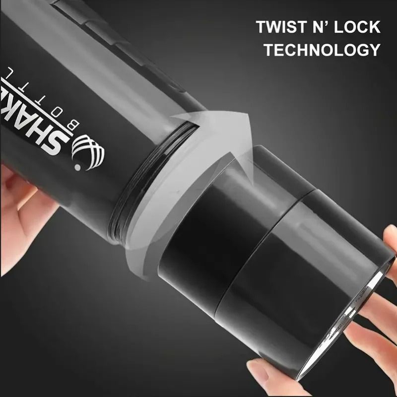 2Tier Shaker Bottle With Powder Storage Ideal For Protein Shakes Gym And Fitness 4