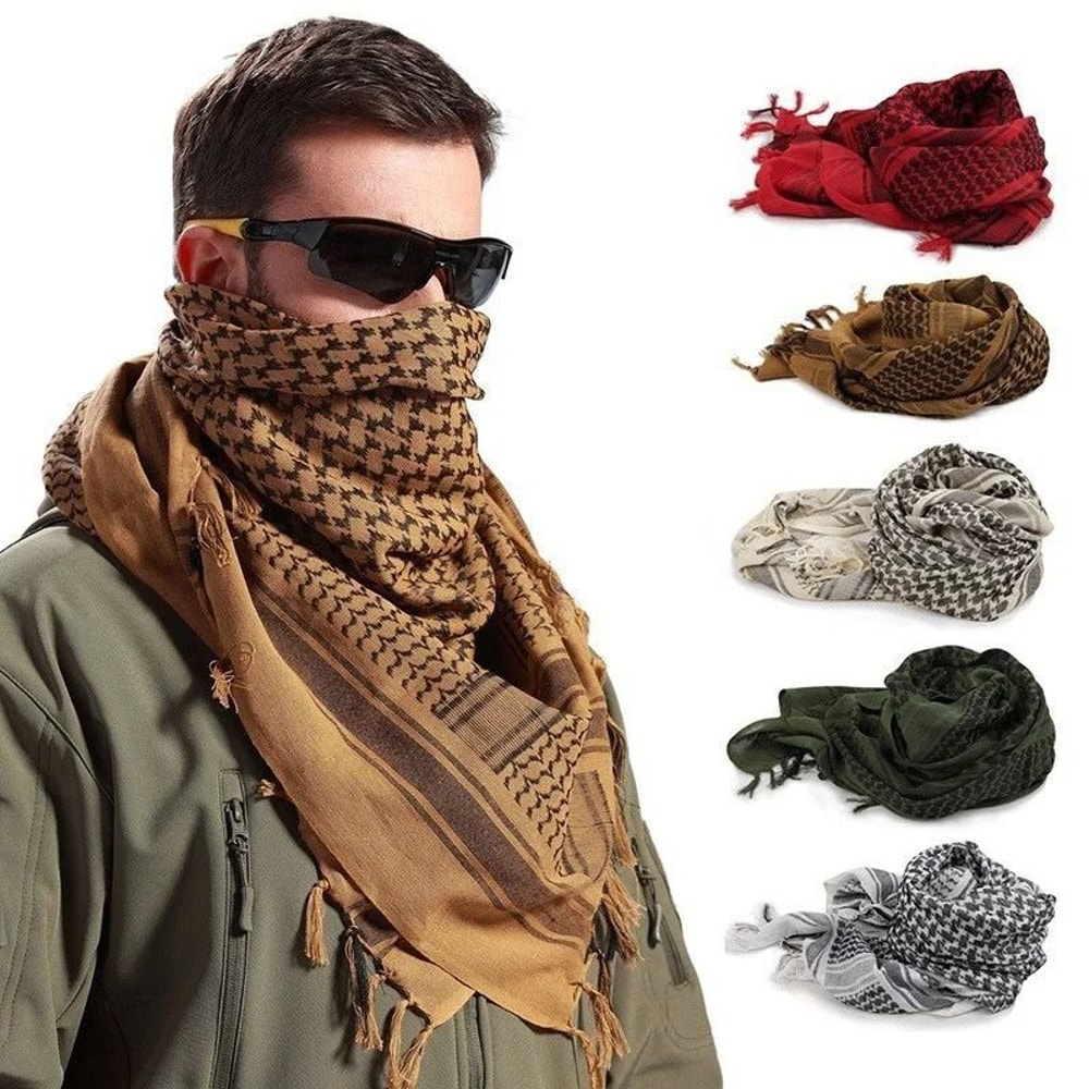 Lightweight Tactical Plaid Scarf Unisex MilitaryStyle Scarf For Outdoor Warmth And Protection 3