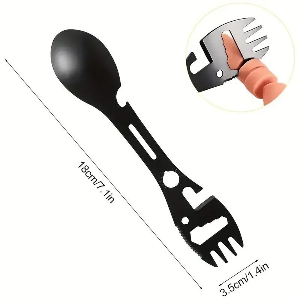 Multifunctional Outdoor Fork Spoon Tool With Bottle Opener 2