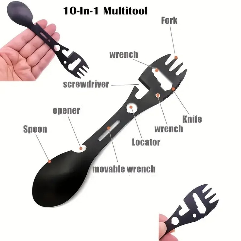 Multifunctional Outdoor Fork Spoon Tool With Bottle Opener 5