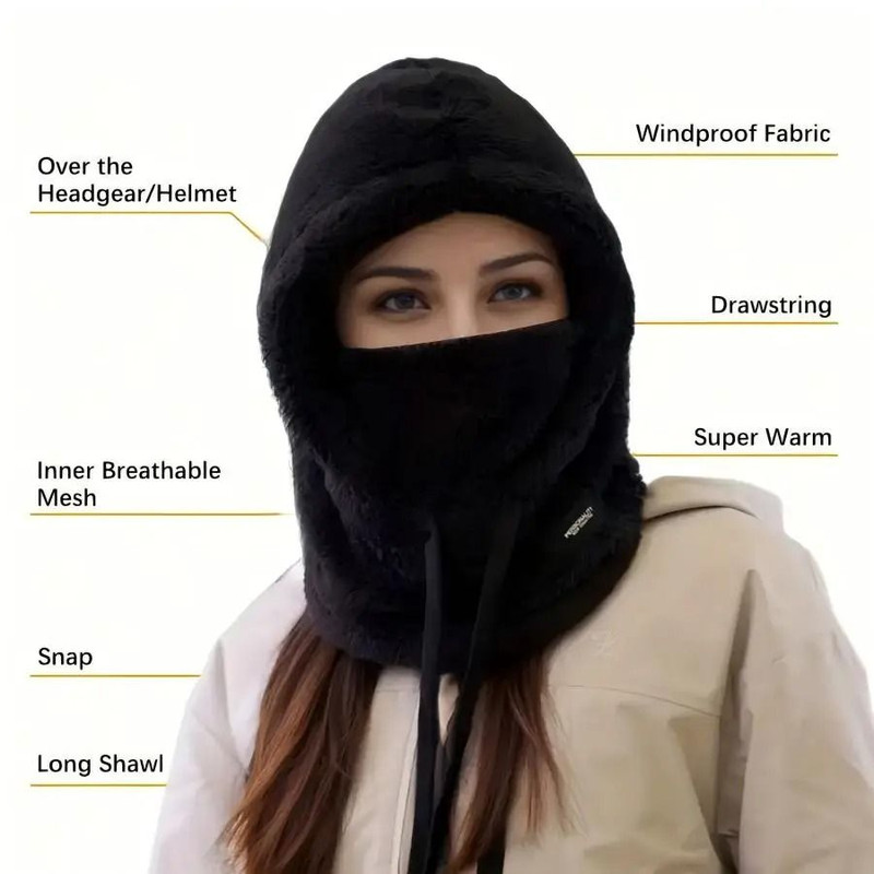 Winter Warm Balaclava Thermal Ski Hood With Full Face Cover 2