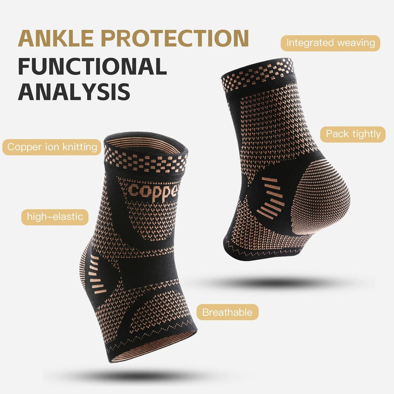 Copper Infused Ankle Support Compression Sleeve For Pain Relief And Stability 1