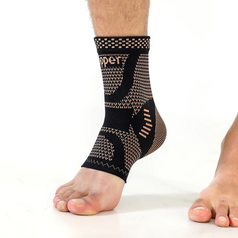 Copper Infused Ankle Support Compression Sleeve For Pain Relief And Stability 3