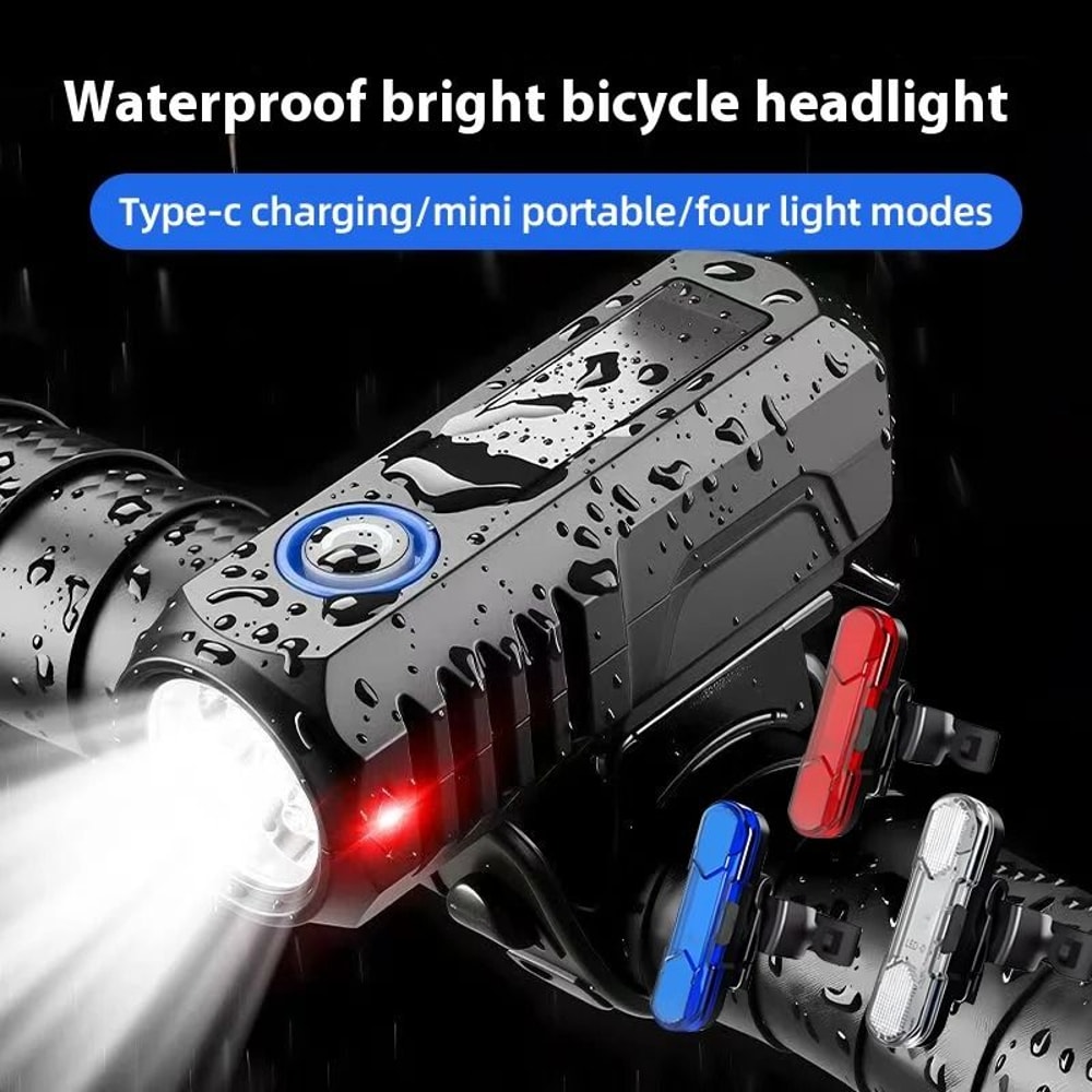 Super Bright LED USB Rechargeable Bicycle Front Light And Taillight Set 1