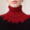 Fashionable Black And White Knitted False Neck Scarf With Elegant Ruffle Edge 4
