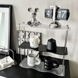 three layer acrylic desktop storage rack for cosmetics, perfume, cups, and jewelry