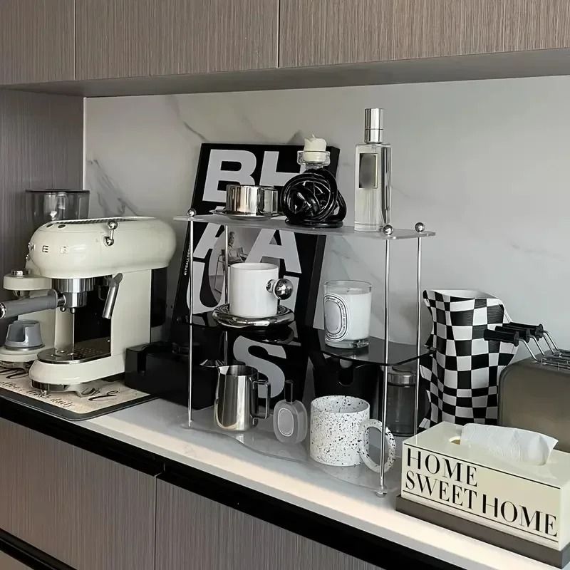 Three Layer Acrylic Desktop Storage Rack For Cosmetics Perfume Cups And Jewelry 1