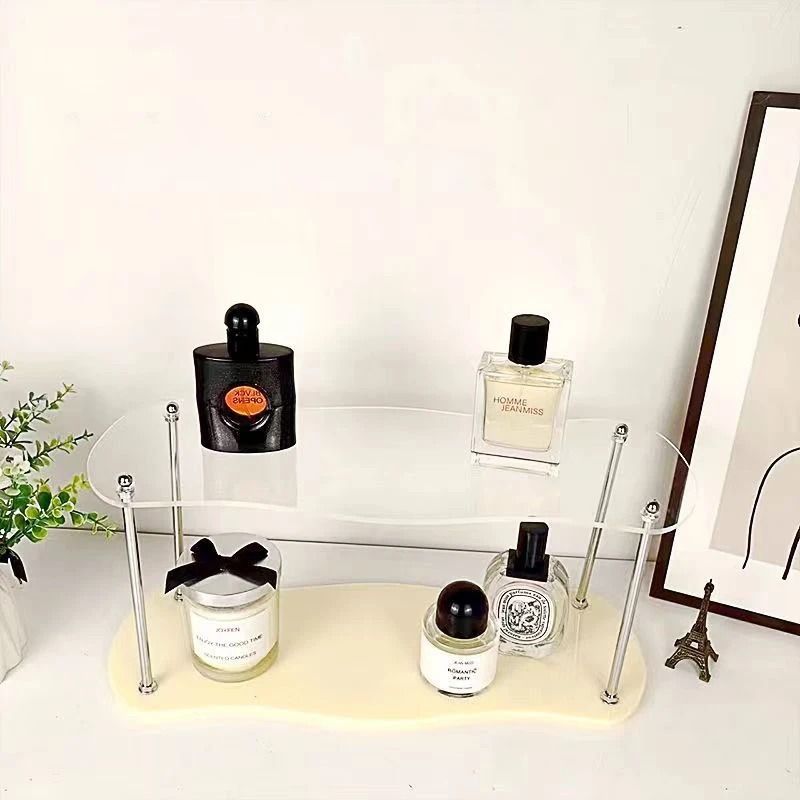 Three Layer Acrylic Desktop Storage Rack For Cosmetics Perfume Cups And Jewelry 3