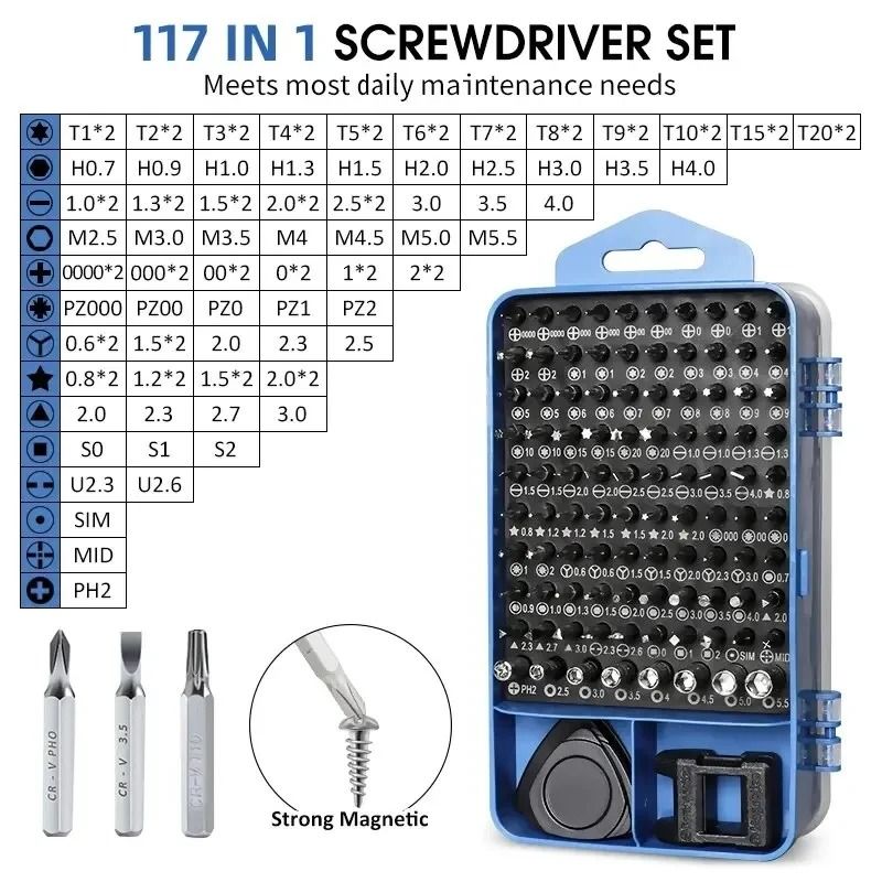 115117 In 1 Precision Screwdriver Set Magnetic Torx Hex Repair Tool Kit 1