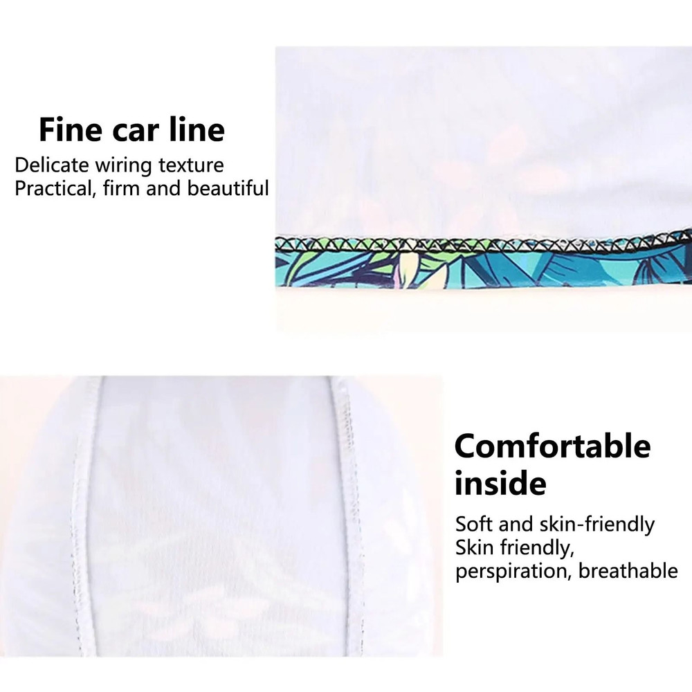 Waterproof Leaf Print Swimming Cap With Ear Protection And Non Slip Design For Adults 4
