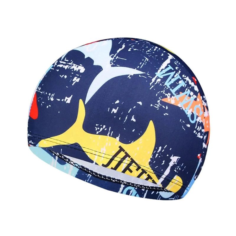 Waterproof Leaf Print Swimming Cap With Ear Protection And Non Slip Design For Adults 8