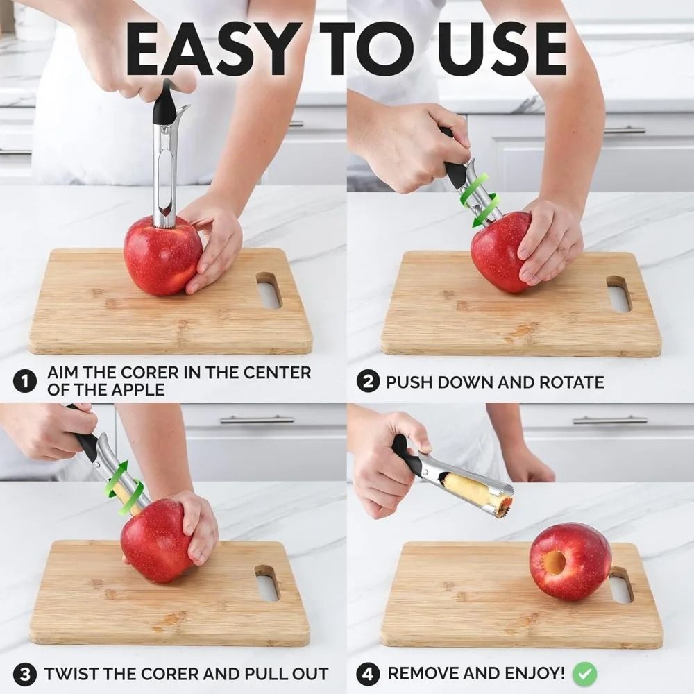 Apple Corer Tool Easy To Use Sharp Serrated Blade Apple Core Remover For Kitchen 1