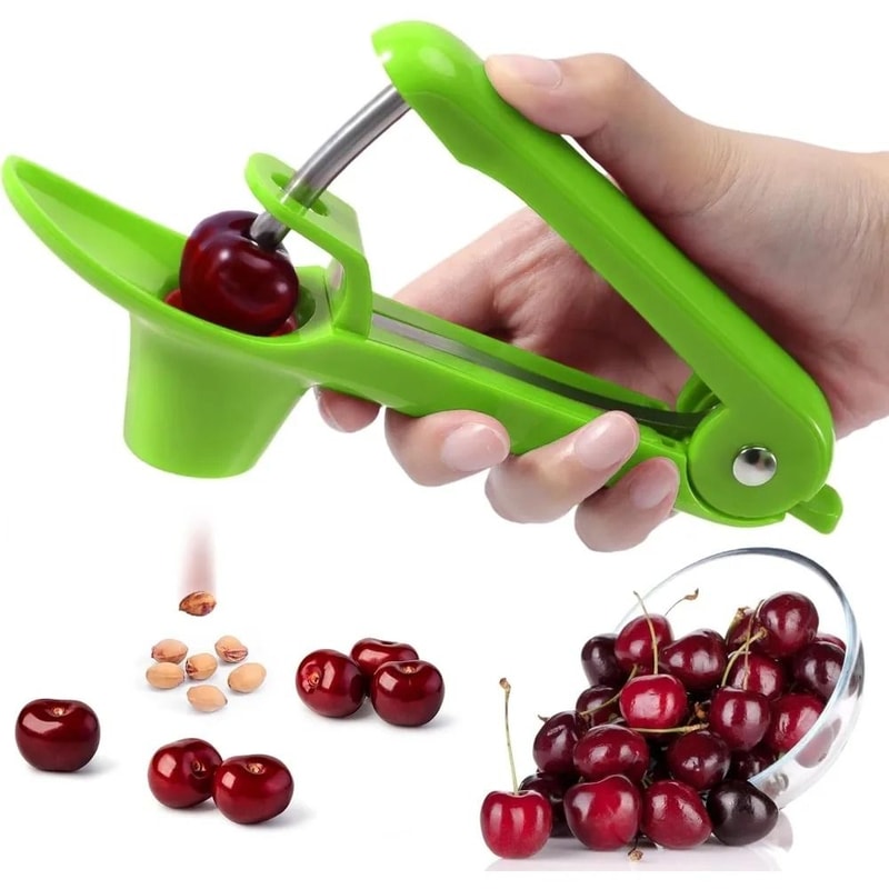 Heavy Duty Cherry Pitter Tool With Space Saving Lock Design 0
