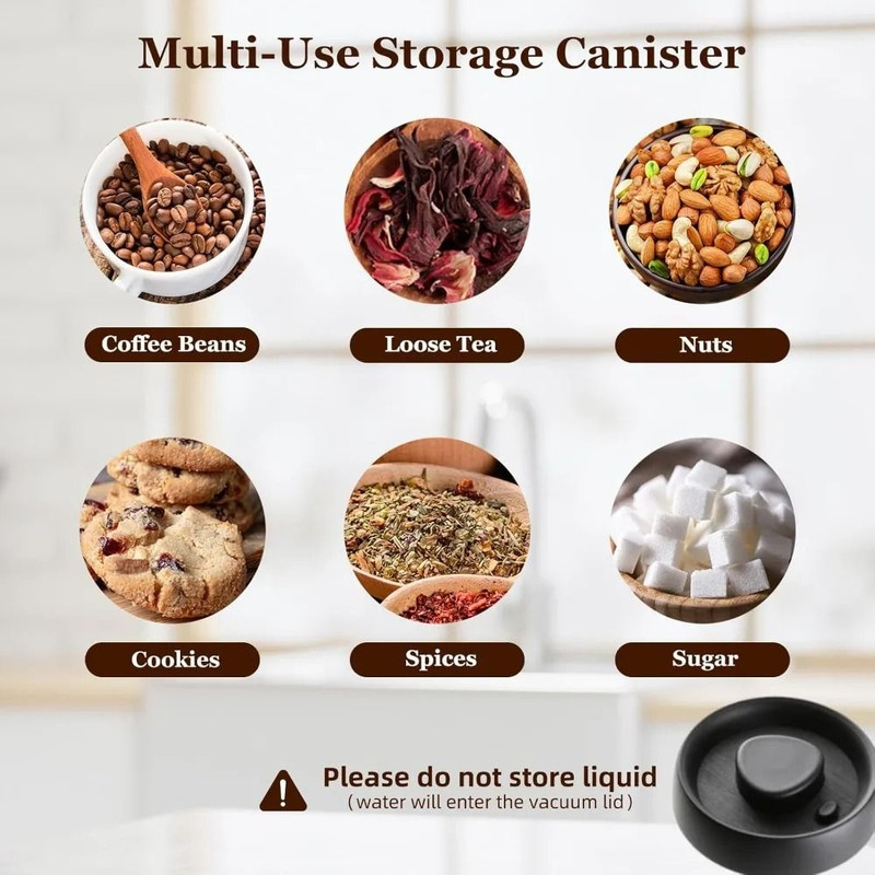 Coffee Vacuum Container 900ml And 1200ml Airtight Glass Storage Jar 3