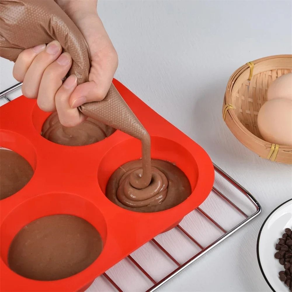Silicone Jumbo Muffin Pan 6 Cup Large Muffin Pan For Cupcakes Popovers Cheesecake Bites 0