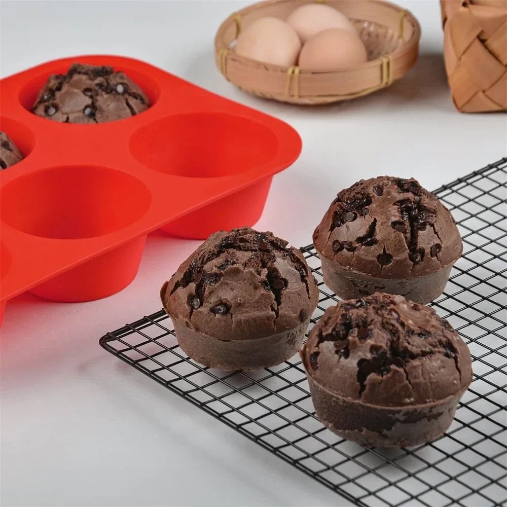 Silicone Jumbo Muffin Pan 6 Cup Large Muffin Pan For Cupcakes Popovers Cheesecake Bites 2