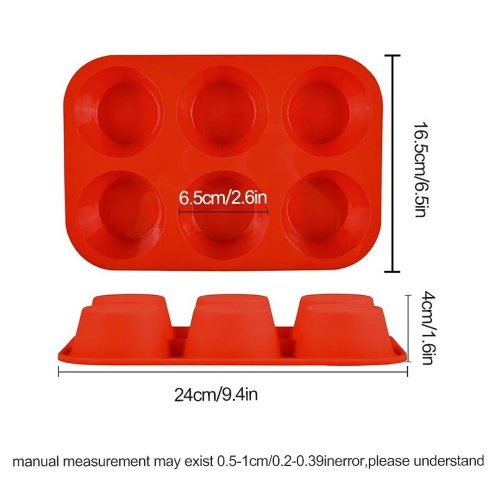 Silicone Jumbo Muffin Pan 6 Cup Large Muffin Pan For Cupcakes Popovers Cheesecake Bites 5