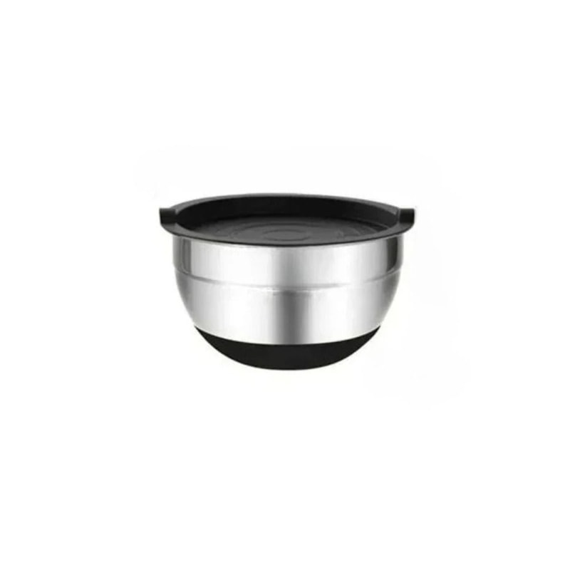 Stainless Steel Mixing Bowl With Lid And Non Slip Silicone Base 6