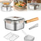 MultiFunction Frying Cooker Set Stainless Steel Deep Fryer Pot With Basket And Tongs 0