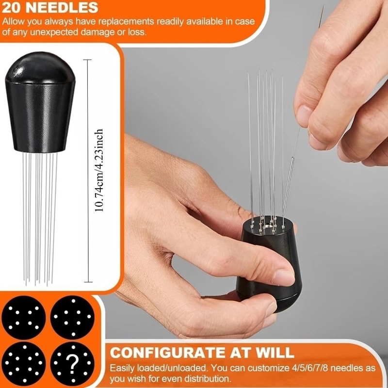 Espresso Dispensing Tool With Magnetic Holder And 20 Needles 1