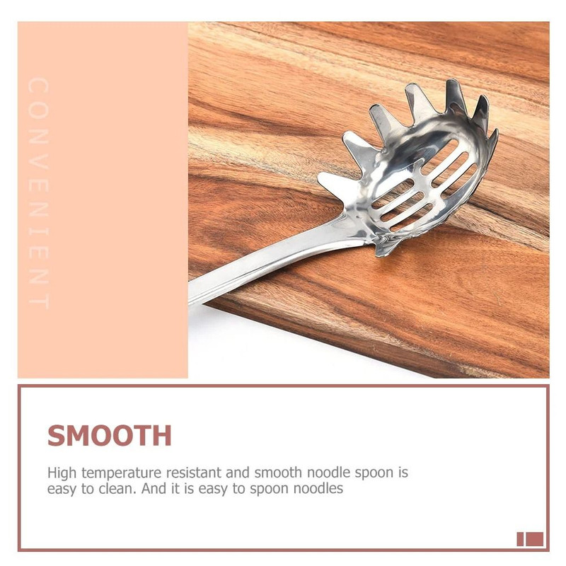 Portable Spaghetti Spoon Noodle Kitchen Gear Stainless Utensils Steel Pasta Server 3