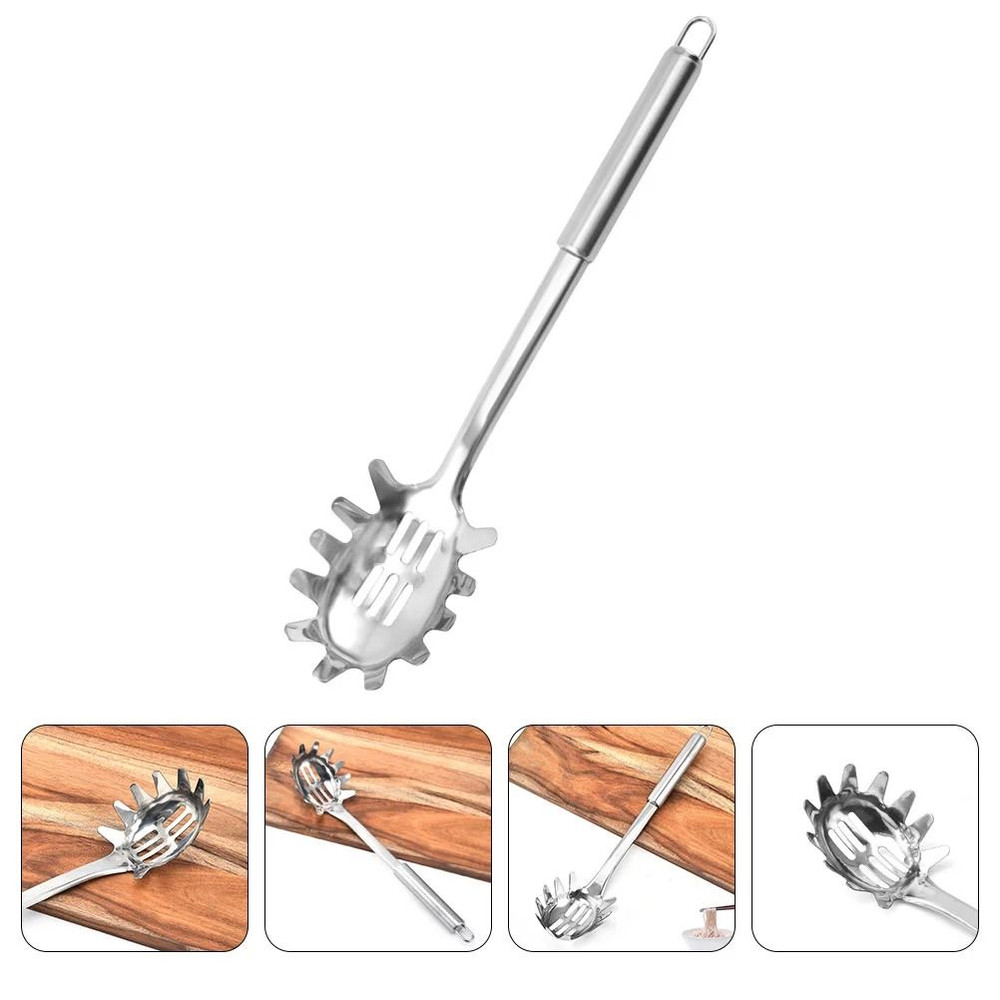 Portable Spaghetti Spoon Noodle Kitchen Gear Stainless Utensils Steel Pasta Server 5