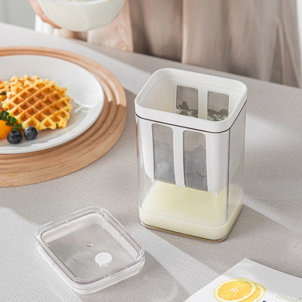 Greek Yogurt Strainer 1100ml Washable Kitchen Food Strainer With Lid 0