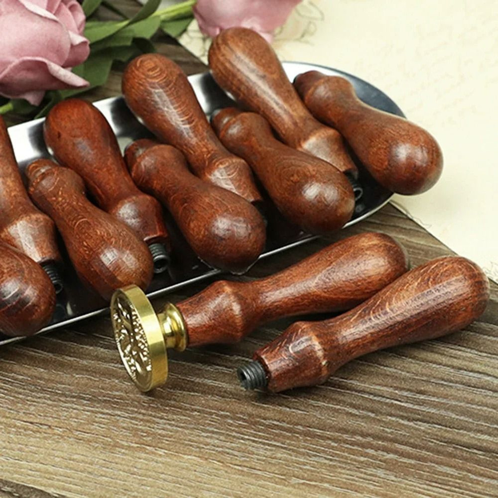 Rosewood Lacquer Handle Solid Wood Wax Seal Stamp Handle For Invitations And Crafting 0