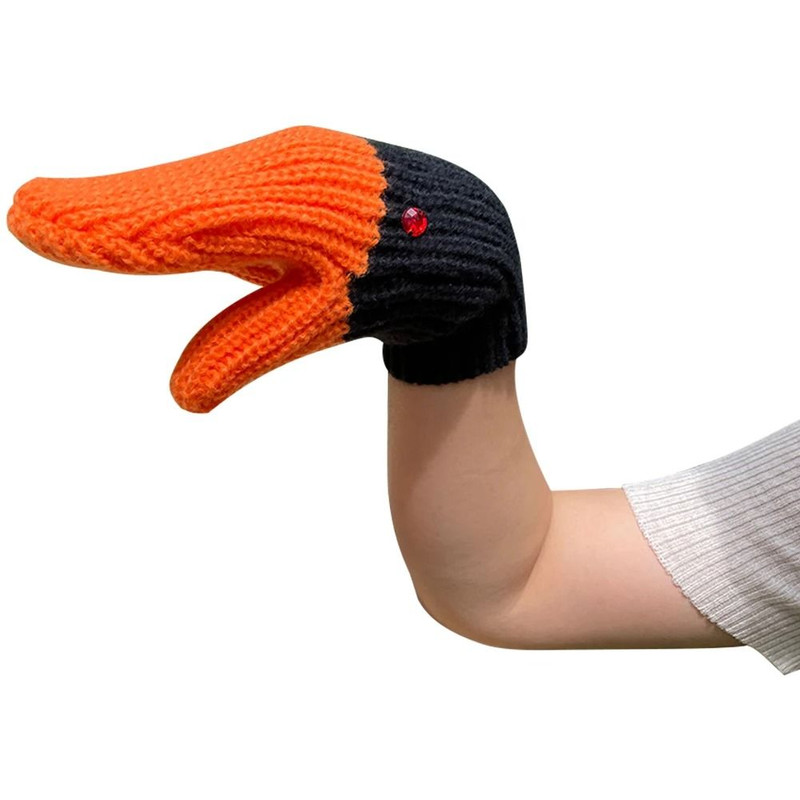 Creative Goose Shape Knitting Gloves Unisex Cartoon Swan Mittens Full Finger Winter Warm Gloves 6
