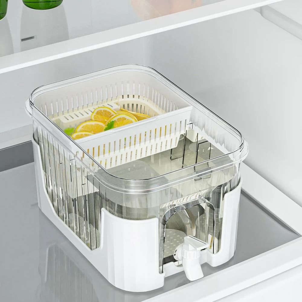 5L Refrigerator Juice Pitcher With Faucet And Bracket Cold Water And Beverage Dispenser 1