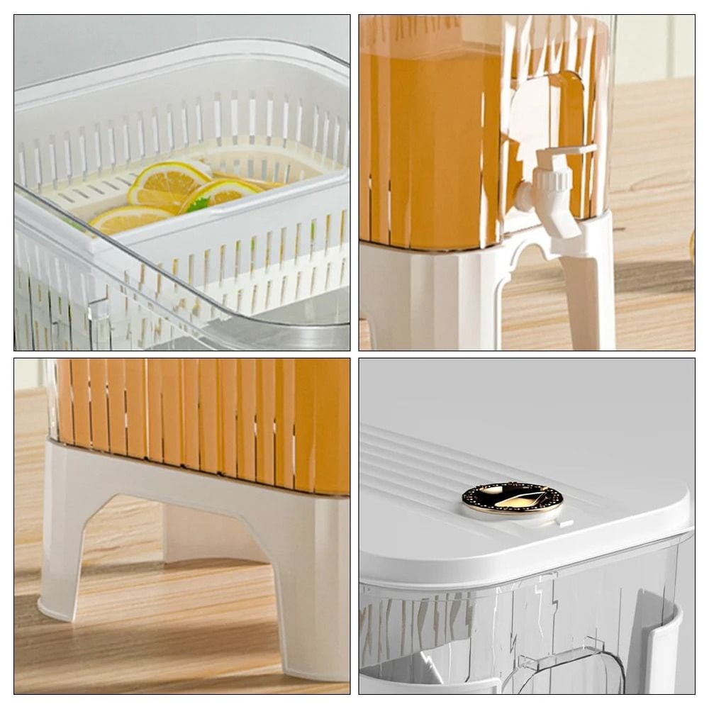 5L Refrigerator Juice Pitcher With Faucet And Bracket Cold Water And Beverage Dispenser 4