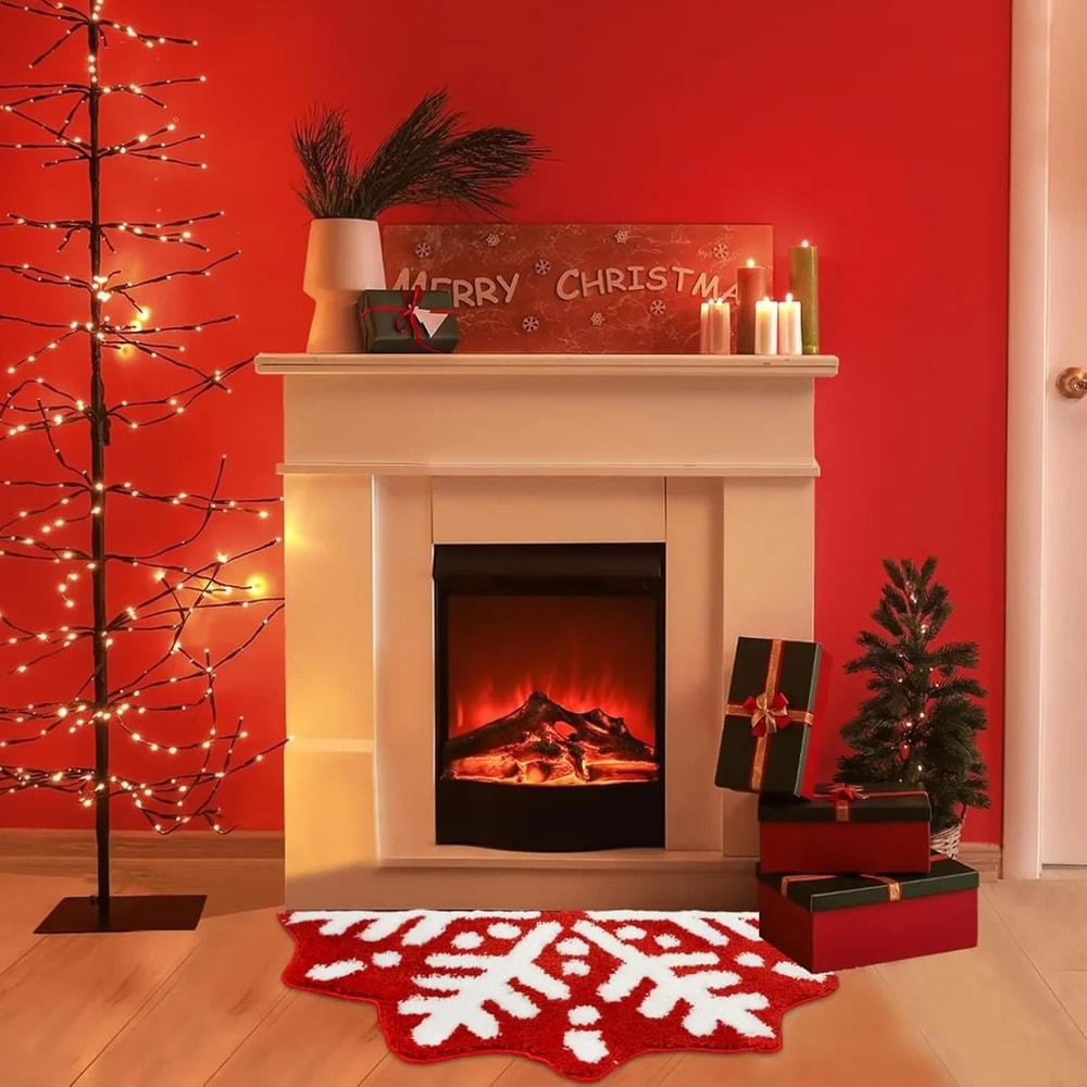 Christmas Imitation Cashmere Carpet Soft Non Slip Winter Bedroom Bathroom Foot Mat Home Decor Welco 4