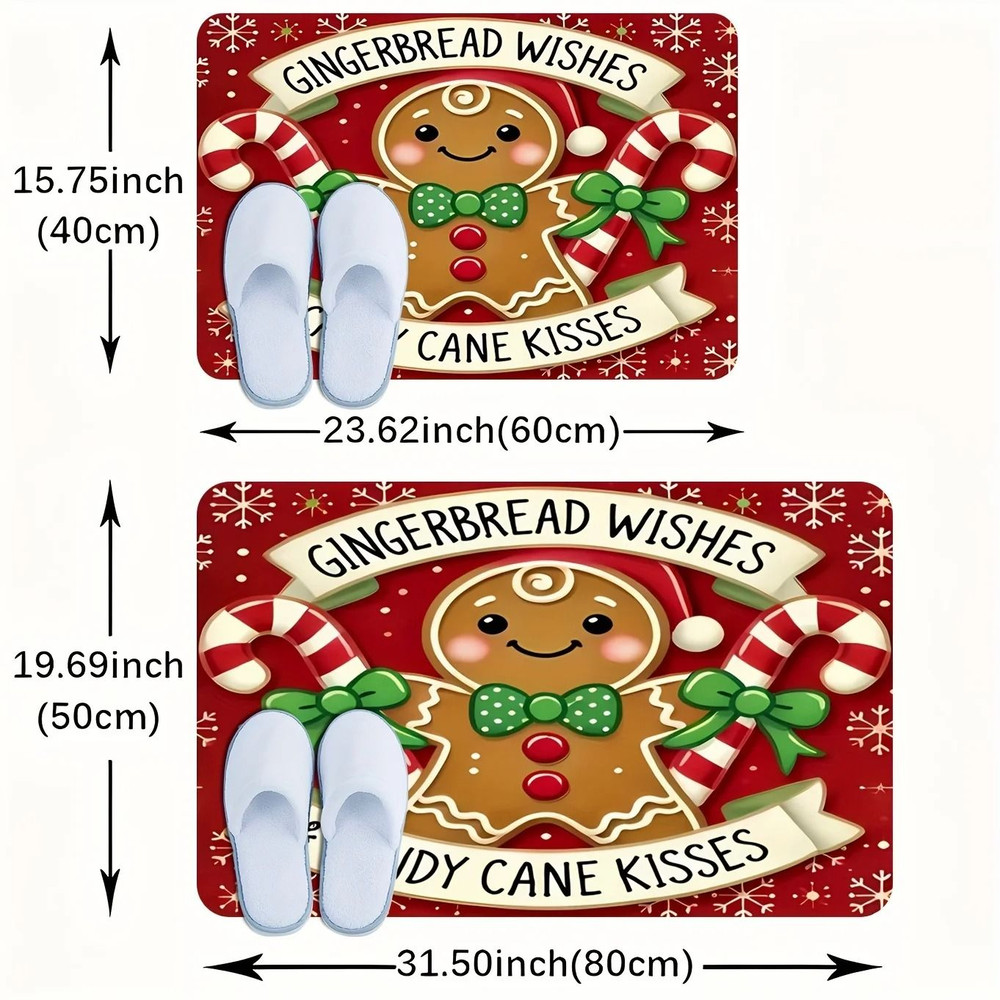 Christmas Carpet Gingerbread Man Doormat Soft Welcome Mat Living Room Rug For Bedroom Outdoor Home 6
