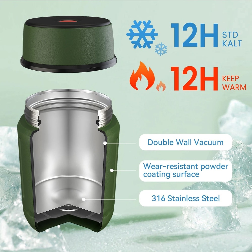 Food Thermos Vacuum Lunch Box Stainless Steel 750ML With Spoon 3