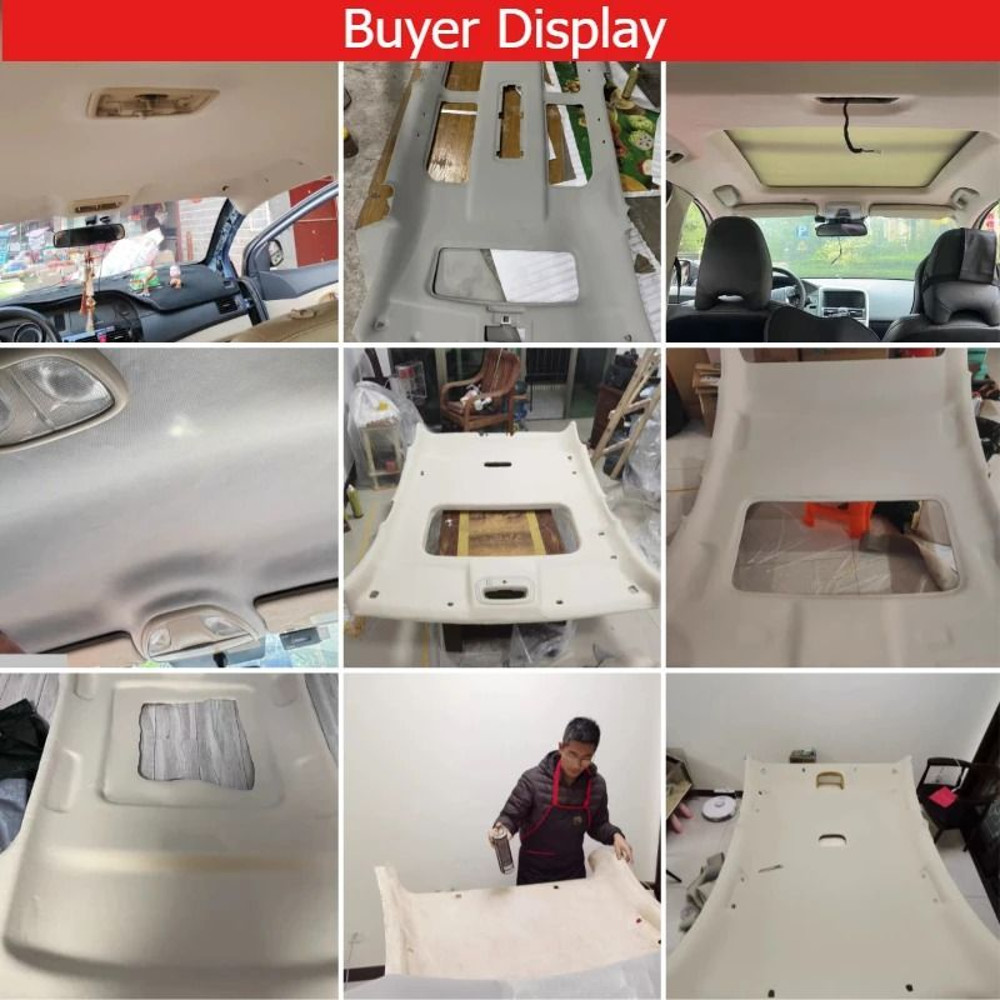Car Roof Fabric Sky Headliner Cloth For Upholstery Repair Interior Roof Lining With Sponge Backing 5