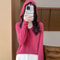 Merino Wool Hooded Pullover Sweater For Women 12