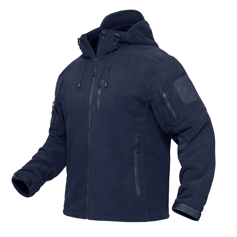 Men Hooded Full Zip Fleece Jacket 9