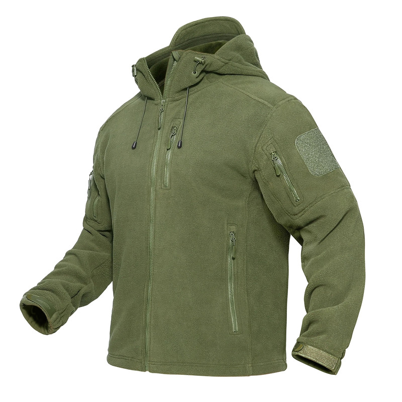 Men Hooded Full Zip Fleece Jacket 5