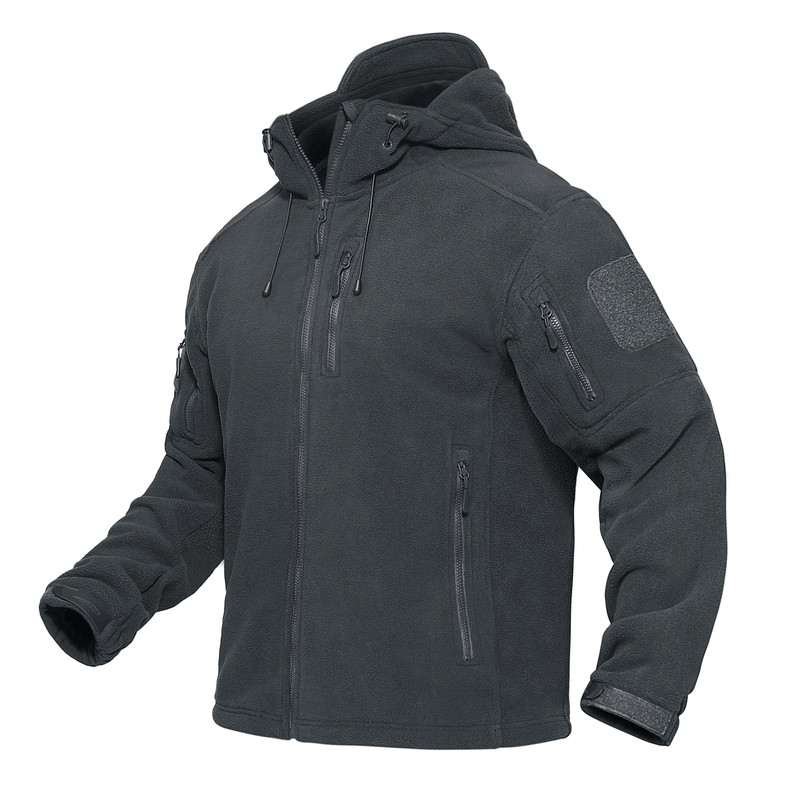 Men Hooded Full Zip Fleece Jacket 7