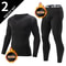 Men Thermal Long Sleeve Top And Pants Set For Winter Training 0