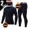 Men Thermal Long Sleeve Top And Pants Set For Winter Training 8