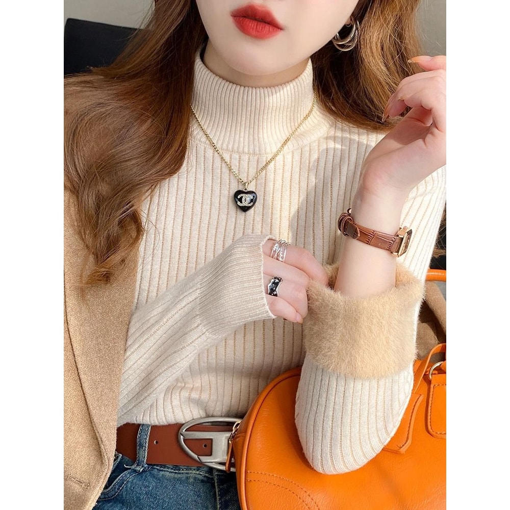 Women Thermal Turtleneck Sweater With Velvet Lining 6