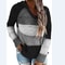 Women Patchwork Hooded Sweater Long Sleeve Knit Pullover 9