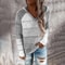 Women Patchwork Hooded Sweater Long Sleeve Knit Pullover 10