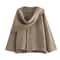 Women Plush Winter Coat With Asymmetric Scarf Collar 7