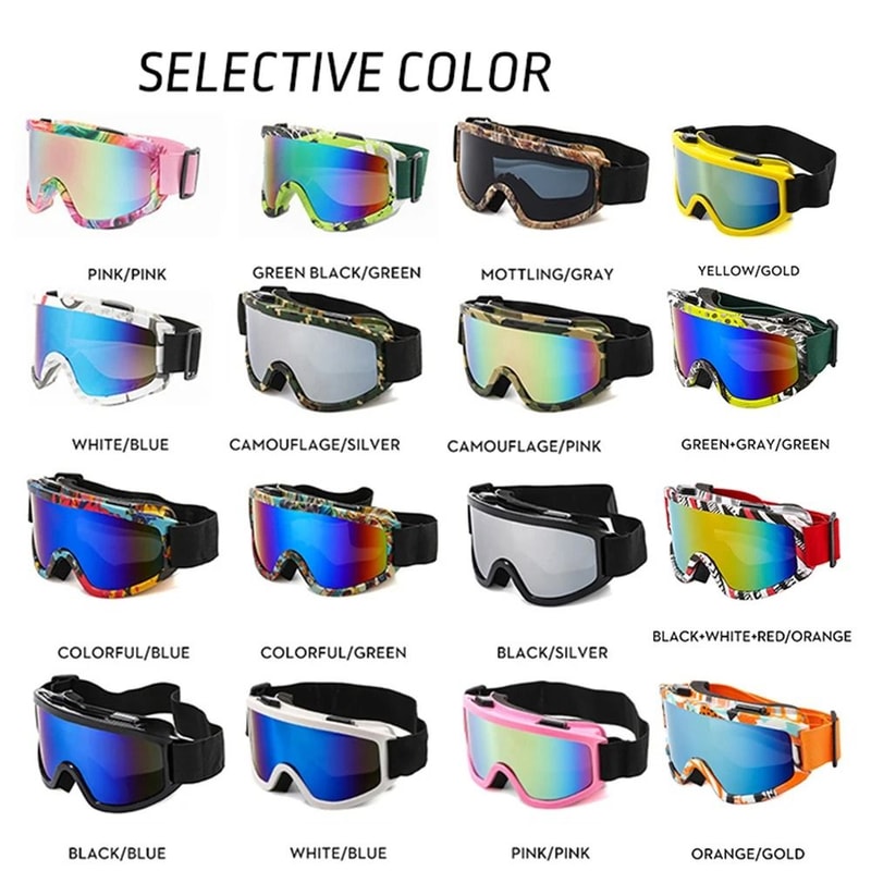 Large Frame Ski Goggles With Colorful Lens Anti Collision Anti Glare Outdoor Snow Goggles 0